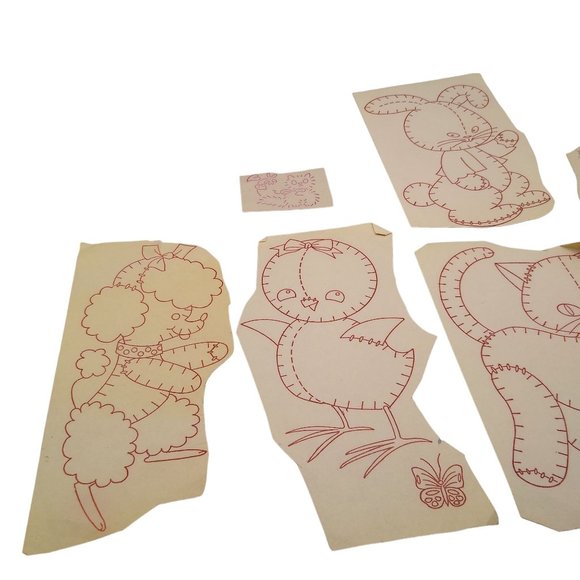 Vintage Stitched Animals Transfer Patterns, MCM Workbasket Iron On Transfers - Picture 3 of 3